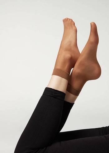 Calzedonia 20 Denier Sheer Çorap Kadın Kahverengi Bej Rengi | TR1878OR