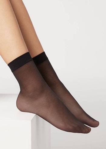 Calzedonia 20 Denier Sheer Çorap Kadın Siyah | TR1879PQ