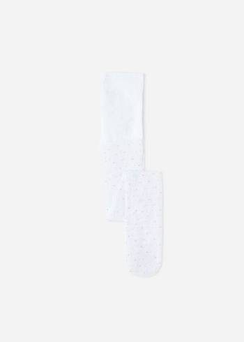 Calzedonia All-Over Polka-Dot Tulle Tayt Çocuk Beyaz | TR1236JJ