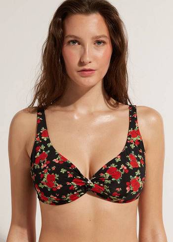 Calzedonia Balconette Rose Animal Print Nizza Bikini Üstleri Kadın Pembe | TR2509NB