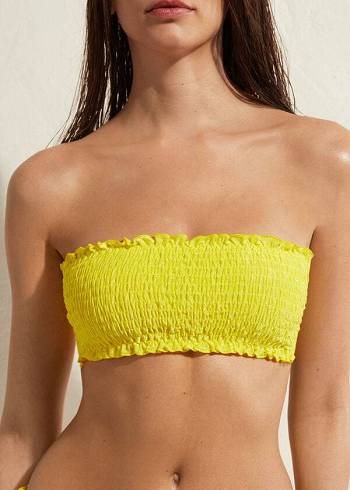 Calzedonia Bandeau Formentera Bikini Üstleri Kadın Sarı | TR2500IS