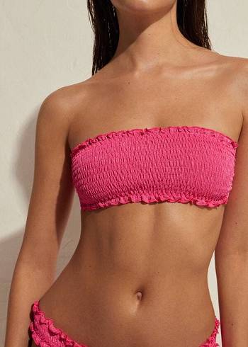 Calzedonia Bandeau Formentera Bikini Üstleri Kadın Pembe | TR2501UT