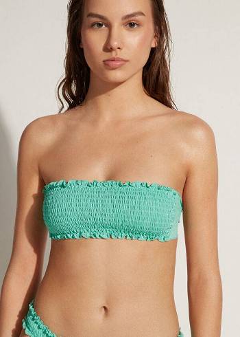 Calzedonia Bandeau Formentera Bikini Üstleri Kadın Yeşil | TR2502YU