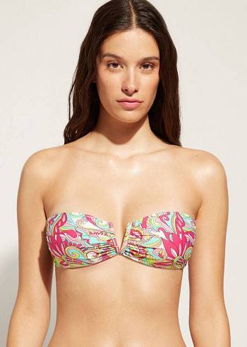 Calzedonia Bandeau Londra Bikini Üstleri Kadın Pembe | TR2495DN