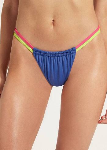 Calzedonia Brazilian String Tokyo Eco Bikini Altları Kadın Mavi | TR2848RW