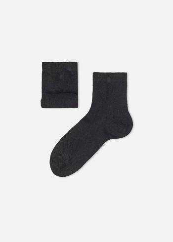 Calzedonia Cashmere Blend Kısa Çorap Çocuk Siyah | TR1097IS