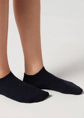 Calzedonia Cashmere Blend No-Show Çorap Erkek Mavi | TR1311FM