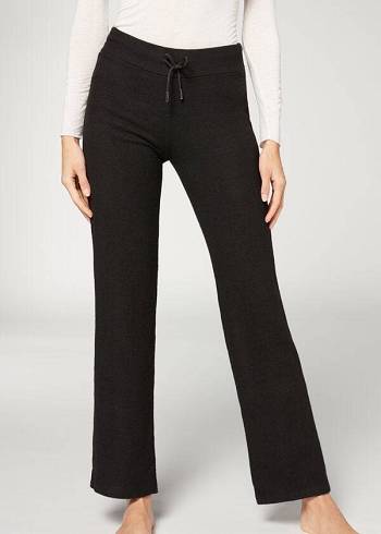 Calzedonia Cashmere Düz Tayt Kadın Siyah | TR1563YU