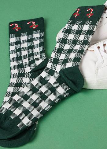 Calzedonia Christmas Series Kısa Crew Çorap Erkek Yeşil | TR1398VD