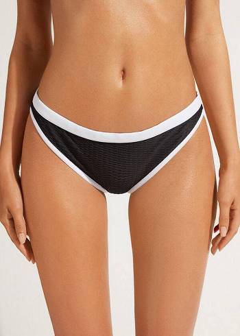 Calzedonia Coimbra Bikini Altları Kadın Siyah Beyaz | TR2822EX