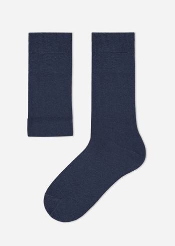 Calzedonia Crew with Cashmere Çorap Erkek Gri Mavi | TR1359PQ