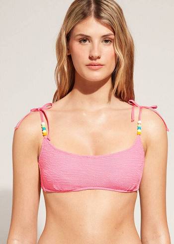 Calzedonia Crinkled Tank-Stilleri San Diego Bikini Üstleri Kadın Pembe | TR2488ZG