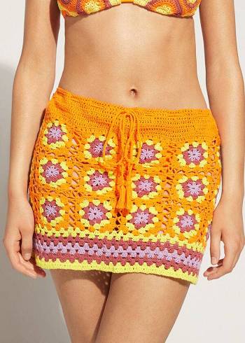 Calzedonia Crochet Skirt Cover Ups Kadın Turuncu | TR2061PQ