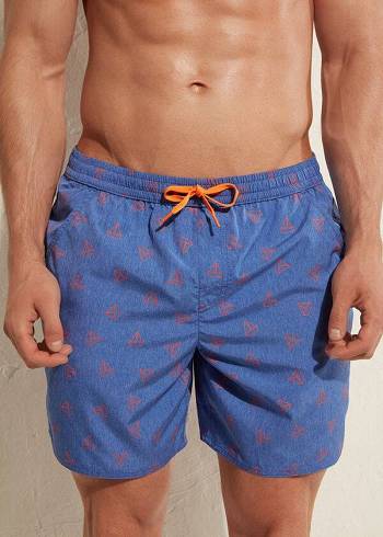Calzedonia Formentera Şort Mayo Erkek Mavi | TR1274EX