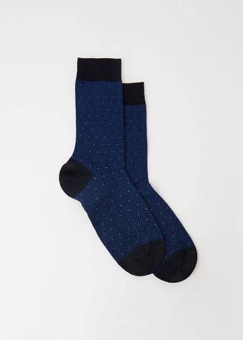 Calzedonia Geometric Pattern Crew Çorap Erkek Mavi | TR1339HK