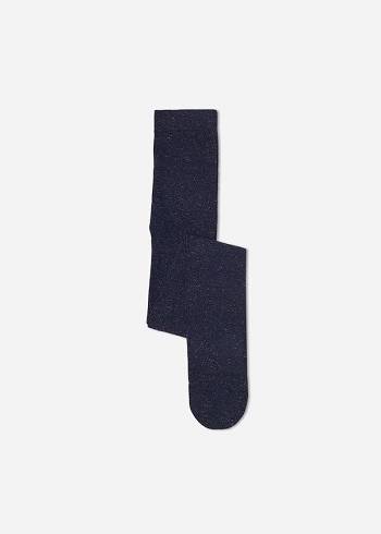 Calzedonia Glitter Viscose Tayt Çocuk Mavi | TR1211KI