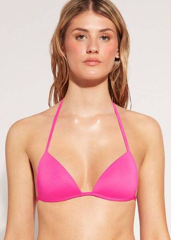 Calzedonia Graduated Soft Yastıklı Triangle Indonesia Bikini Üstleri Kadın Pembe | TR2429QZ