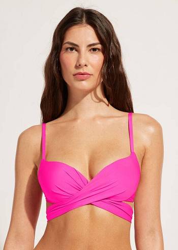 Calzedonia Graduated Yastıklı Push Up Indonesia Bikini Üstleri Kadın Pembe | TR2469DN