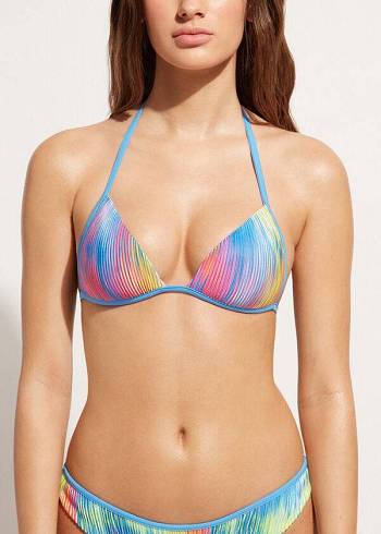 Calzedonia Graduated Yastıklı Triangle Maiorca Bikini Üstleri Kadın Renkli | TR2449UT