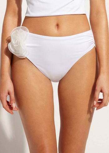 Calzedonia High-Belli Bora Bora Bikini Altları Kadın Beyaz | TR2737JJ