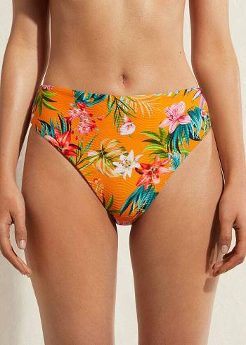 Calzedonia High Belli Rio Eco Bikini Altları Kadın Turuncu | TR2753QZ