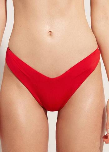 Calzedonia High Cut Brazilian Indonesia Eco Bikini Altları Kadın Kırmızı | TR2800NB