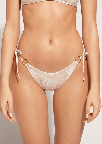 Calzedonia High V-Cut Brazilian Melbourne Bikini Altları Kadın Altın | TR2780QZ
