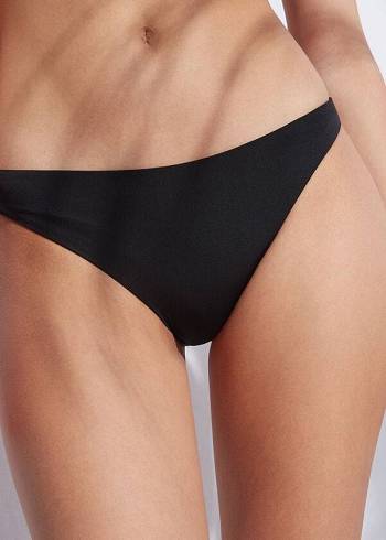 Calzedonia Indonesia Eco Low rise Bikini Altları Kadın Siyah | TR2718PQ