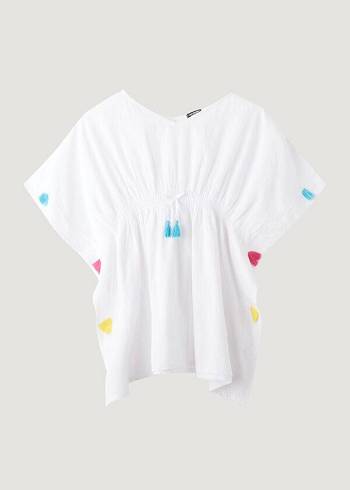 Calzedonia Kaftan with Tassels Mayo Çocuk Beyaz | TR1105HK