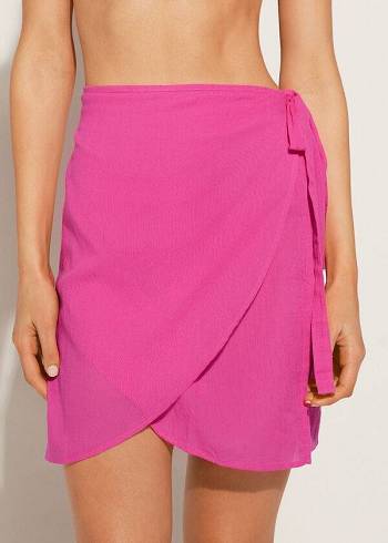 Calzedonia Kısa Wrap Sarong Cover Ups Kadın Pembe | TR2047CE