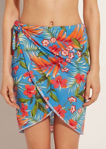 Calzedonia Kısa Wraparound Sarong Cover Ups Kadın Yeşil | TR2044LH