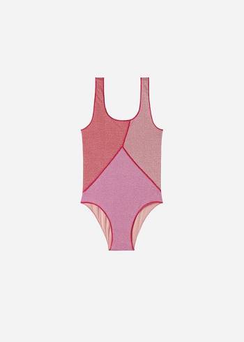 Calzedonia Lamé One Piece Lisbona Mayo Çocuk Pembe | TR1150OR