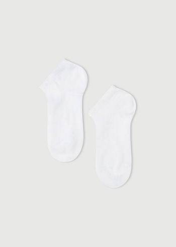 Calzedonia Light Pamuklu Ankle Kısa Çorap Çocuk Beyaz | TR1077FM