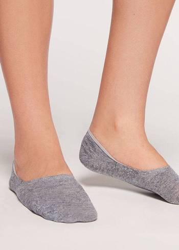 Calzedonia Linen and Viscose Invisible Çorap Kadın Mavi | TR1973MA