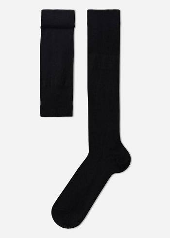 Calzedonia Lisle Thread Long Çorap Erkek Siyah | TR1423CE