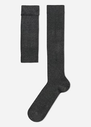 Calzedonia Long with Cashmere Çorap Erkek Gri Mavi | TR1402QZ