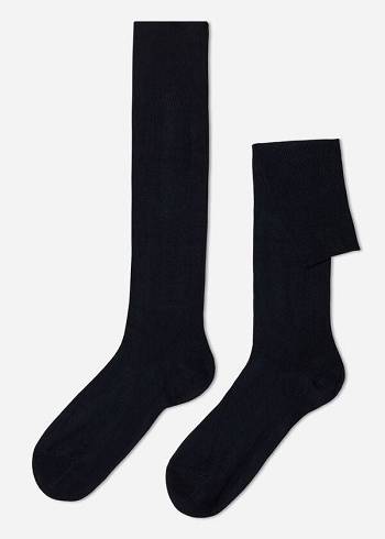 Calzedonia Long with Cashmere Çorap Erkek Mavi | TR1403WY