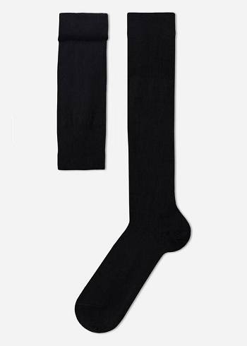 Calzedonia Long with Cashmere Çorap Erkek Siyah | TR1404EX