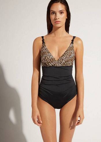 Calzedonia One Piece Malindi Mayo Kadın Siyah | TR2025MA