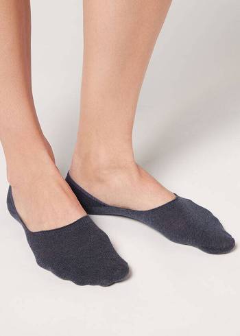 Calzedonia Pamuklu Invisible Çorap Erkek Lacivert | TR1282AP