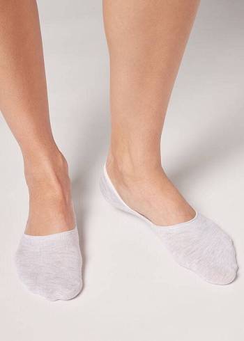 Calzedonia Pamuklu Invisible Çorap Erkek Gümüş Gri | TR1283SO