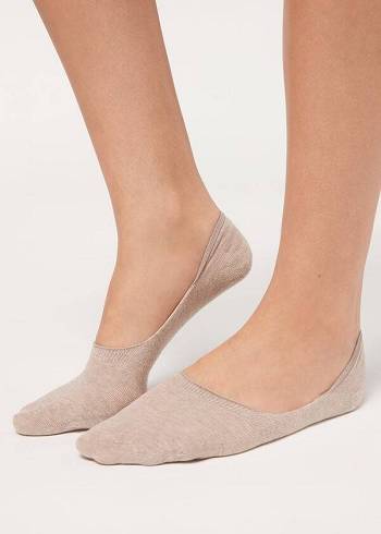 Calzedonia Pamuklu Invisible Çorap Erkek Bej Rengi | TR1284DN