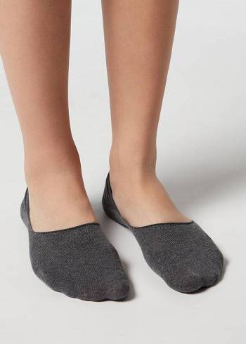 Calzedonia Pamuklu Invisible Çorap Erkek Gümüş | TR1285FM