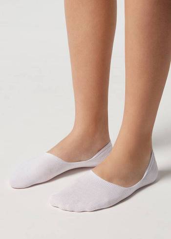 Calzedonia Pamuklu Invisible Çorap Erkek Beyaz | TR1287HK