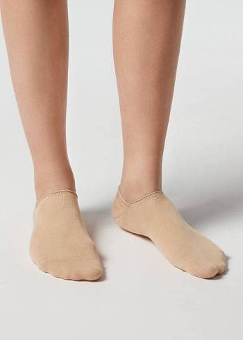 Calzedonia Pamuklu No-Show Spor Çorap Erkek Kahverengi Bej Rengi | TR1303YU
