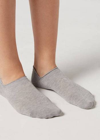 Calzedonia Pamuklu No-Show Spor Çorap Erkek Gri | TR1304UT