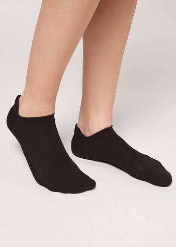 Calzedonia Pamuklu No-Show cobey Çorap Erkek Siyah | TR1306OR