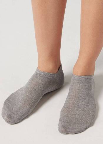 Calzedonia Pamuklu No-Show rosa Çorap Erkek Gri | TR1296NB