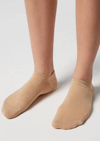 Calzedonia Pamuklu No-Show rosa Çorap Erkek Kahverengi Bej Rengi | TR1298QZ