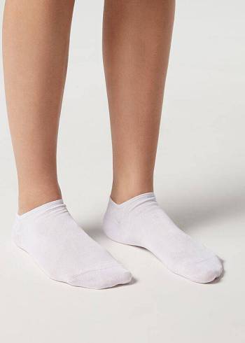 Calzedonia Pamuklu No-Show Çorap Erkek Beyaz | TR1297MA